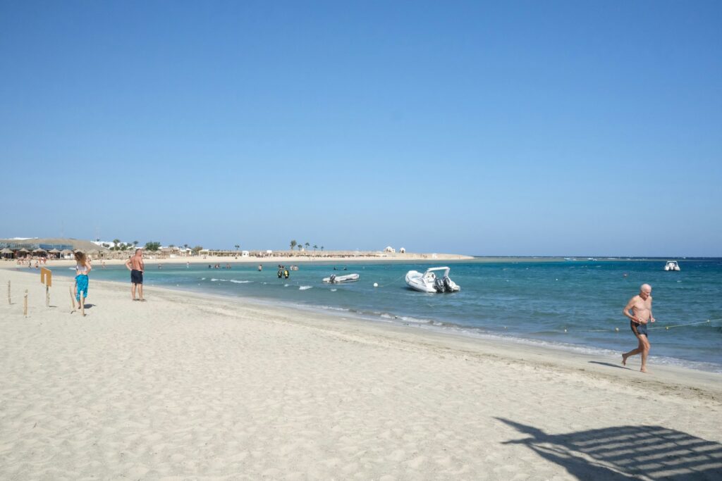Bright Red Sea coast in Marsa Alam, Egypt