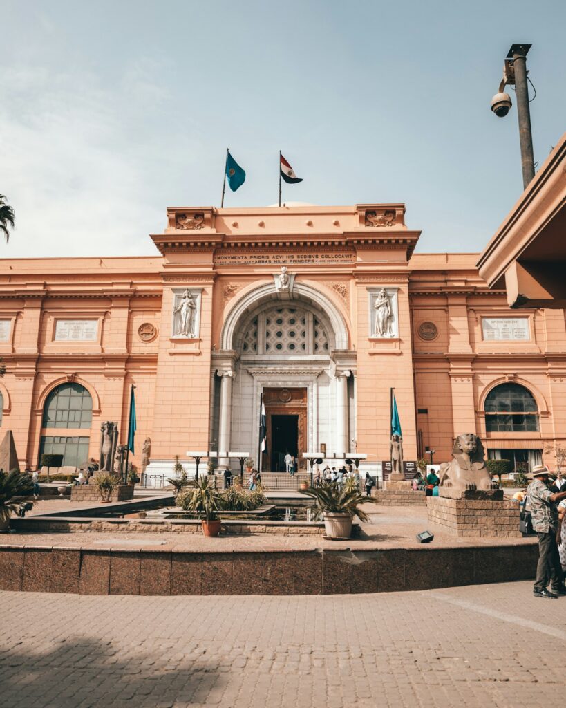 Historic Egyptian Museum entrance in Tahrir, Cairo